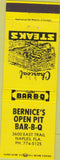 Matchbook Cover - Bernice's BBQ Naples FL