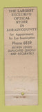 Matchbook Cover - Blackman's Optometrist Lorain OH