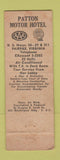 Matchbook Cover - Patton Motor Hotel Fairfax VA POOR