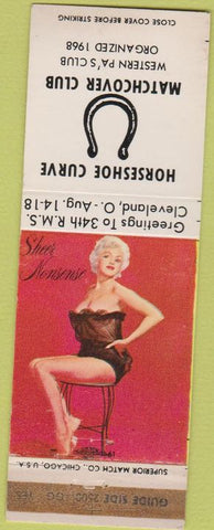 Matchbook Cover - Horseshoe Curve Match Club PA pinup WORN