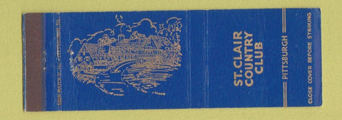 Matchbook Cover - St Clair Country Club Pittsburgh PA