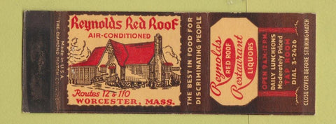 Matchbook Cover - Reynolds Red Roof Restaurant Worcester MA WEAR