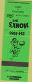 Matchbook Cover - Monk's Bar Wisconsin Dells WI