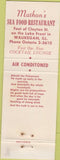 Matchbook Cover - Mathon's Restaurant Waukegan IL