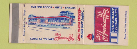 Matchbook Cover - American Way Restaurant Greenwood IN WEAR