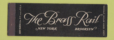 Matchbook Cover - The Brass Rail Brooklyn NY New York City Full Length