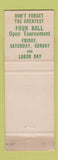 Matchbook Cover - Wachusett Country Club West Boylston MA