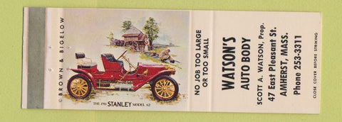 Matchbook Cover - Watson's Auto Body Amherst MA WEAR