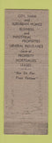 Matchbook Cover - Fred Vogel Real Estate Insurance Longmeadow MA