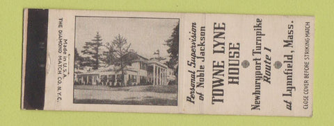 Matchbook Cover - Towne Lyne House Lynnfield MA