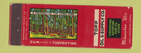Matchbook Cover - Topp Oil & Supply Milwaukee WI WEAR