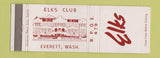Matchbook Cover - Elks Club Lodge Everett WA
