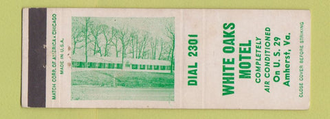Matchbook Cover - White Oaks Motel Amherst VA low phone #