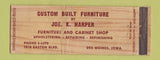 Matchbook Cover - Custom Built Furniture Joe Harper Des Moines IA WORN