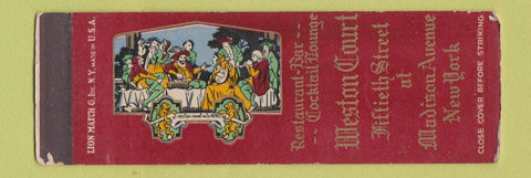 Matchbook Cover - Weston Court New York City WEAR SAMPLE