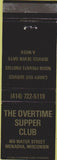 Matchbook Cover - Overtime Supper Club Menasha WI