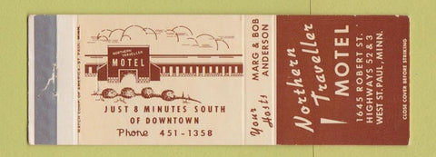 Matchbook Cover - Northern Traveller Motel West St Paul MN