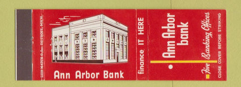 Matchbook Cover - Ann Arbor Bank MI