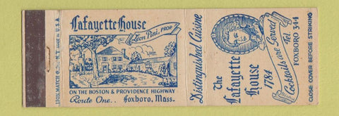 Matchbook Cover - Lafayette House Foxboro MA WEAR