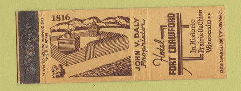 Matchbook Cover - Hotel Fort Crawford Prairie Du Chien WI WEAR