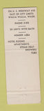 Matchbook Cover - Walla Walla Lodge WA