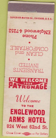 Matchbook Cover - Englewood Arms Hotel Chicago IL