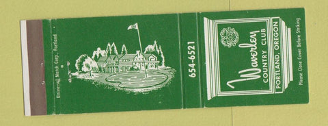 Matchbook Cover - Waverley Country Club Portland OR