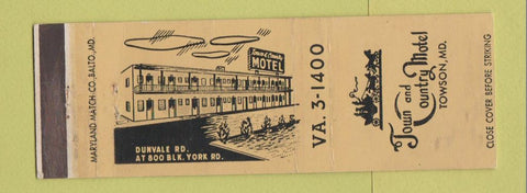 Matchbook Cover - Town and Country Motel Towson MD