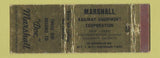 Matchbook Cover - Marshall Railroad Equipment New York City WEAR