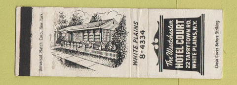 Matchbook Cover - Westchester Hotel Court White Plains NY WORN