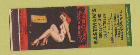 Matchbook Cover - Eastman's Grocery Deli Allentown PA pinup WORN