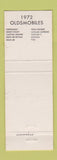 Matchbook Cover - 1972 Oldsmobile Gettysburg PA