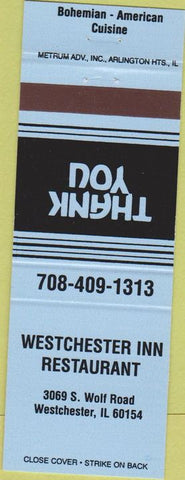 Matchbook Cover - Westchester Inn Restaurant Westchester IL