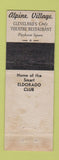 Matchbook Cover - Herman Pirchner's Alpine Village Cleveland OH