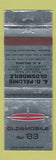 Matchbook Cover - 1963 Oldsmobile AD Pelunis Lakewood OH WEAR