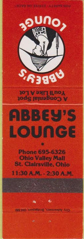 Matchbook Cover - Abbey's Loung St Clairsville OH girlie
