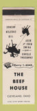 Matchbook Cover - The Beef House Cleveland OH