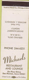 Matchbook Cover - Michaels Restaurant Des Moines IA