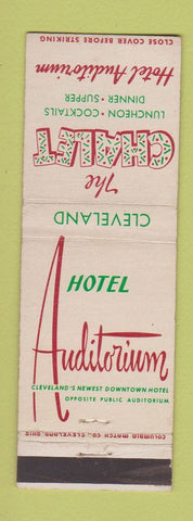 Matchbook Cover - Hotel Auditorium Cleveland OH Chalet WEAR