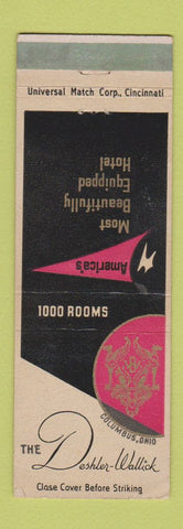 Matchbook Cover - Deshler Wallick Hotel Columbus OH WEAR