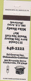 Matchbook Cover - Groves Oldsmobile Cadillac Clarksville TN