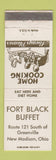 Matchbook Cover - Fort Black Buffet New Madison OH