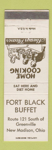 Matchbook Cover - Fort Black Buffet New Madison OH
