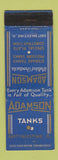 Matchbook Cover - Adamson Tanks Welded East Palestine OH