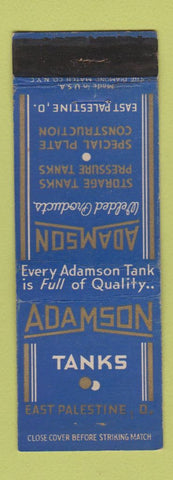 Matchbook Cover - Adamson Tanks Welded East Palestine OH