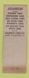 Matchbook Cover - Adamson Tanks Welded East Palestine OH
