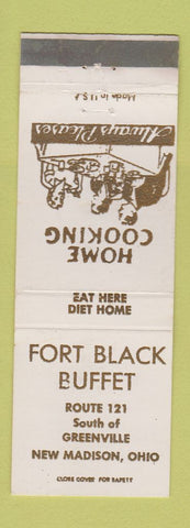 Matchbook Cover - Fort Black Buffet New Madison OH