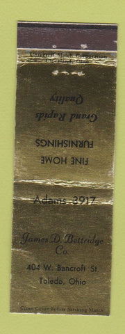 Matchbook Cover - James Bettridge Furnishings Toledo OH WEAR