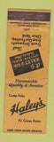 Matchbook Cover - Haley's Cedar Poles Toledo OH WEAR