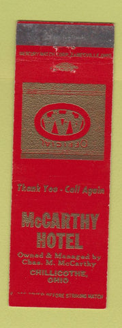 Matchbook Cover - McCArthy Motel Chillicothe OH